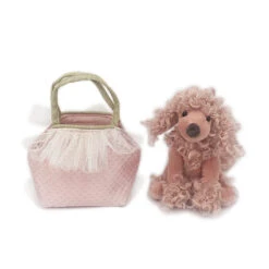 Pink Poodle Plush Toy In Purse Paris(38384) -Mon Ami Toys Store 38384 1