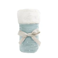 Celestial Velvet And Faux Fur Baby Blanket-Ice Blue(Celestial Velvet And Faux Fur Baby Blanket Ice Blue)
