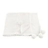 Pom Pom Blanket-White(Bk1012) -Mon Ami Toys Store BK1012
