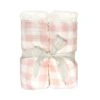Plush Pink Gingham Blanket(Bk1017) 2 Plush Pink Gingham Blanket(Bk1017) -Mon Ami Toys Store BK1017