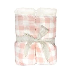Plush Pink Gingham Blanket(Bk1017)