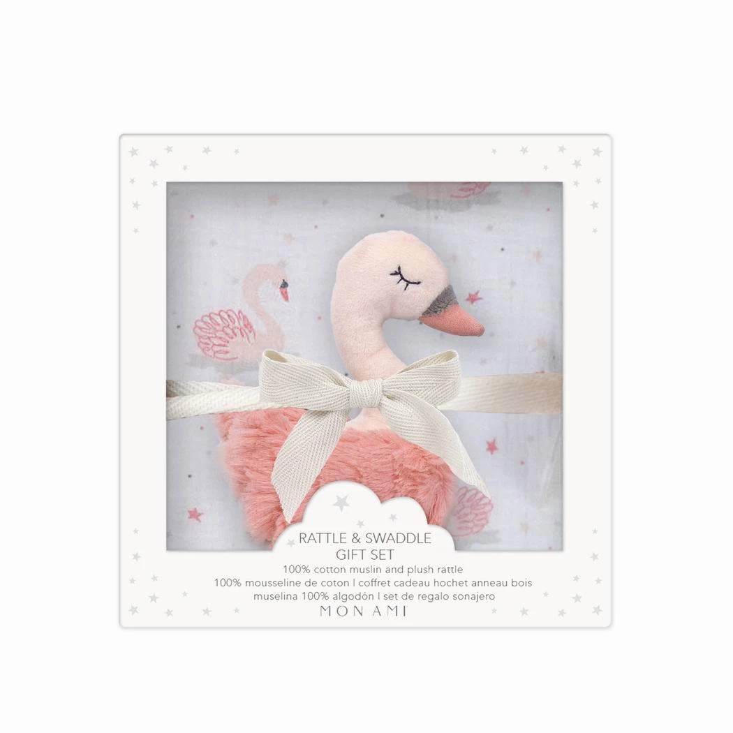 French Swan Blanket & Rattle Gift Set(French Swan Blanket And Rattle Gift Set) 3 French Swan Blanket & Rattle Gift Set(French Swan Blanket And Rattle Gift Set)