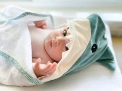 Shark Baby Terry Towel(Seaborn The Shark Hooded Bath Wrap) -Mon Ami Toys Store IMG 5414