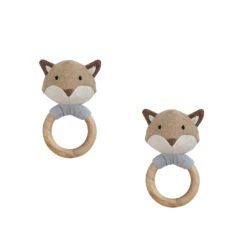 Fox Wood Rattle--2pcs Assortment(Rt1022)