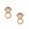 Linen Monkey Wood Rattle--2pcs Assortment(Rt1023) -Mon Ami Toys Store RT1023