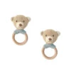 Linen Bear Wood Rattle--2pcs Assortment(Rt1026) -Mon Ami Toys Store RT1026