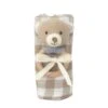 Gingham Muslin And Bear Wood Rattle Gift Set(Sw1002) -Mon Ami Toys Store SW1002